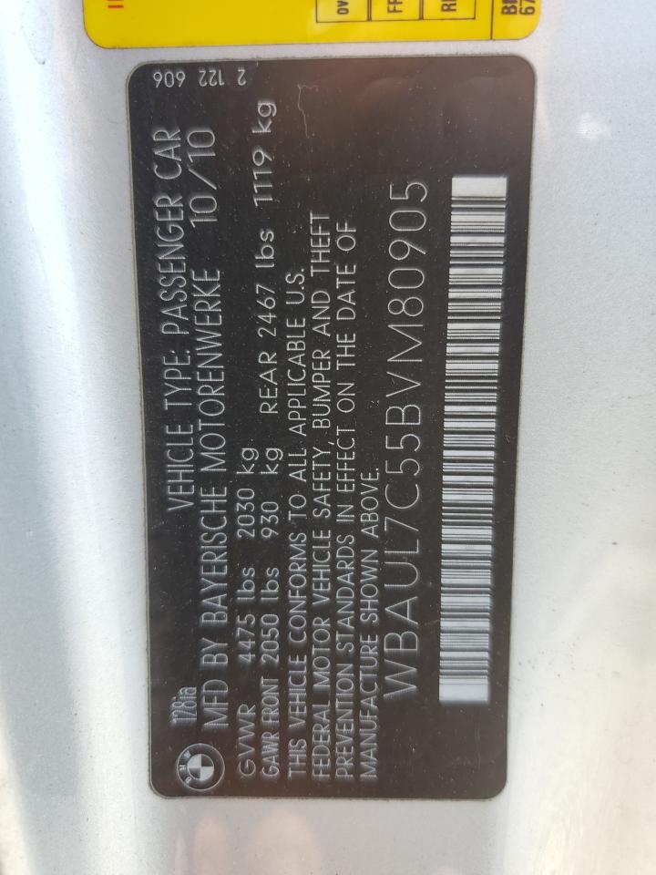 WBAUL7C55BVM80905 2011 BMW 128 I