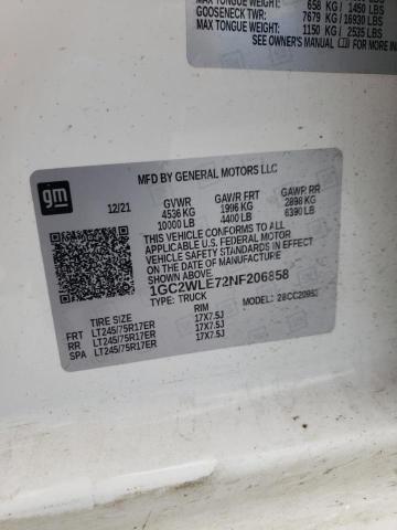2022 CHEVROLET 2500 1GC2WLE72NF206858