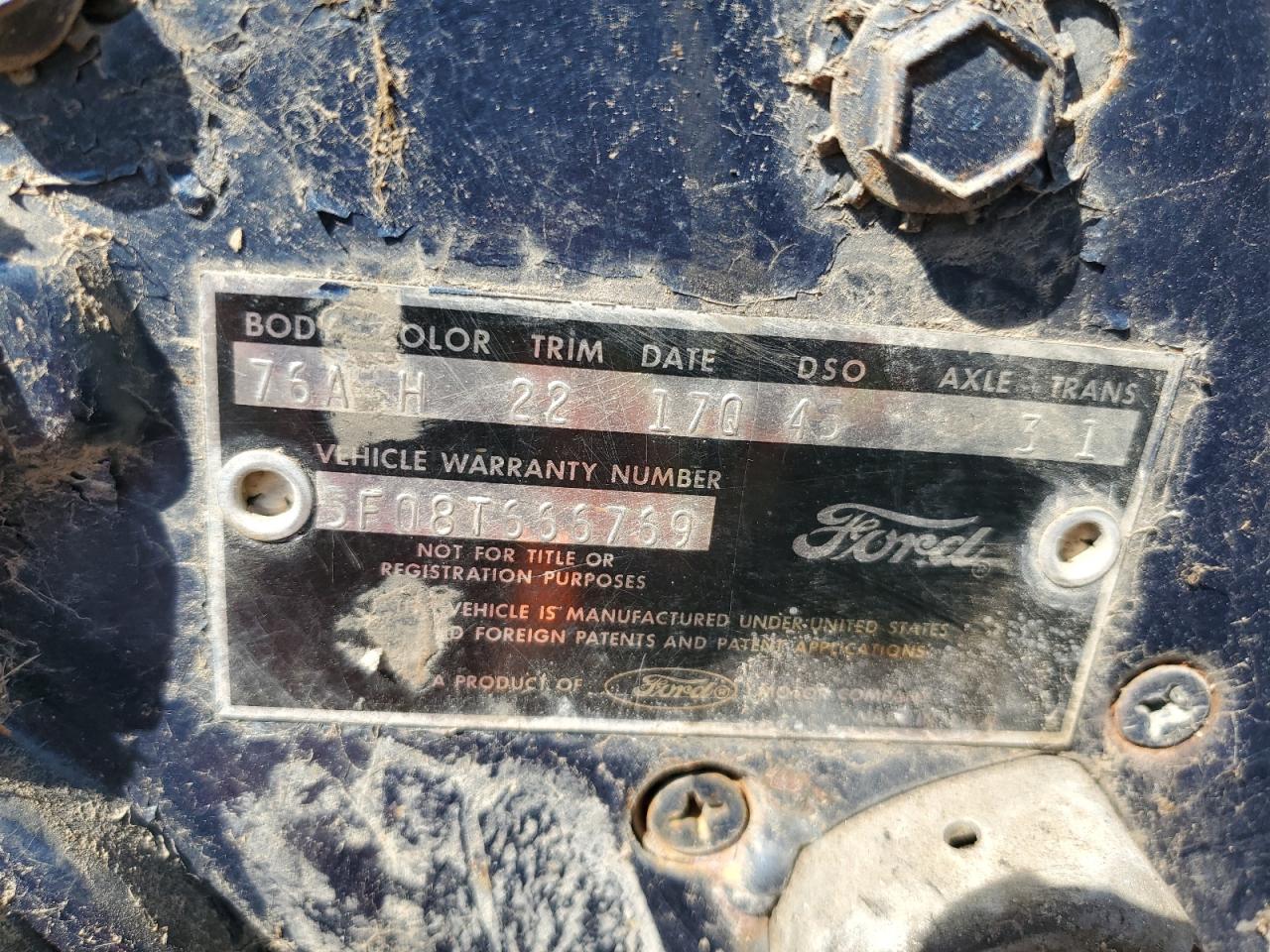 0000005F08T666769 1965 Ford Mustang