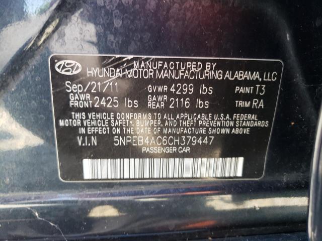 Lot #2477822119 2012 HYUNDAI SONATA GLS salvage car