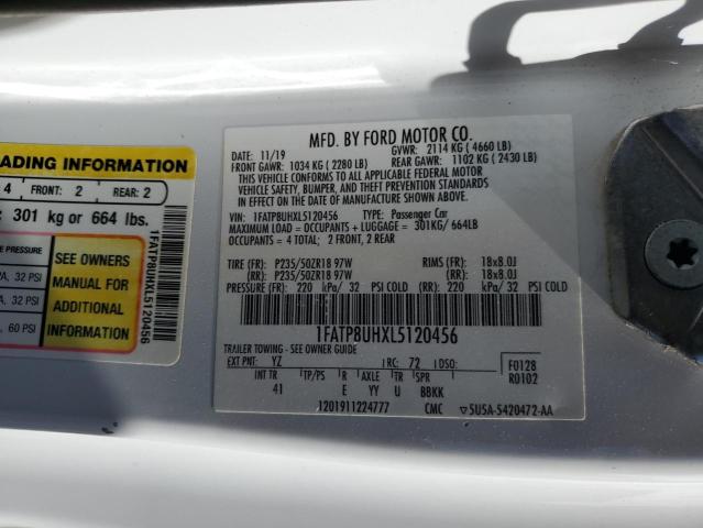 2020 Ford Mustang VIN: 1FATP8UHXL5120456 Lot: 49993864