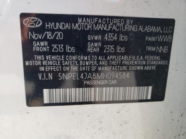 2021 Hyundai Sonata Sel VIN: 5NPEL4JA8MH094584 Lot: 51466254