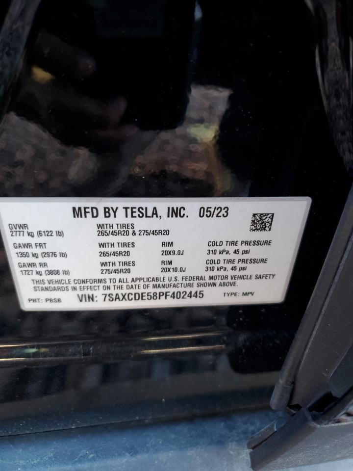 7SAXCDE58PF402445 2023 Tesla Model X