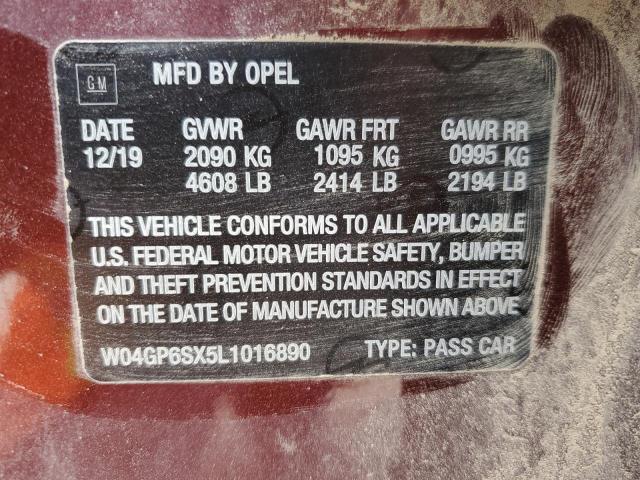 2020 BUICK REGAL ESSE W04GP6SX5L1016890