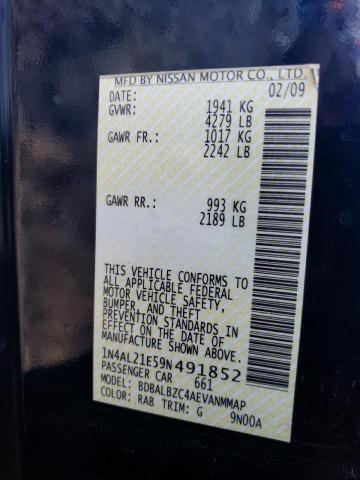 2009 Nissan Altima 2.5 VIN: 1N4AL21E59N491852 Lot: 49802404