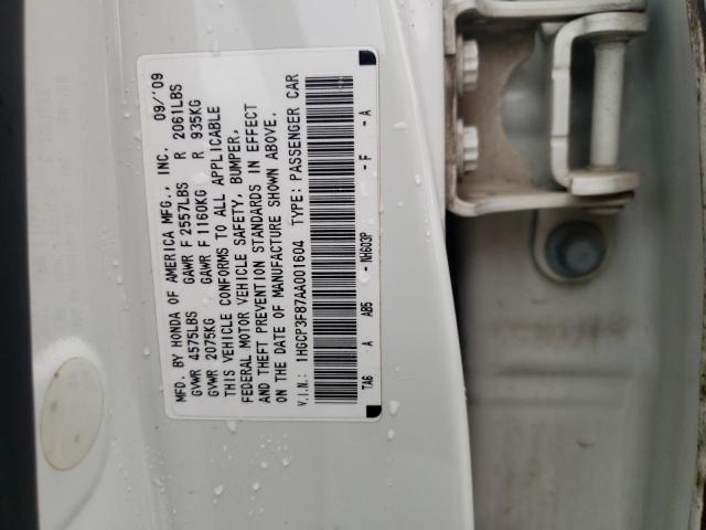 2010 Honda Accord Exl VIN: 1HGCP3F87AA001604 Lot: 51744404