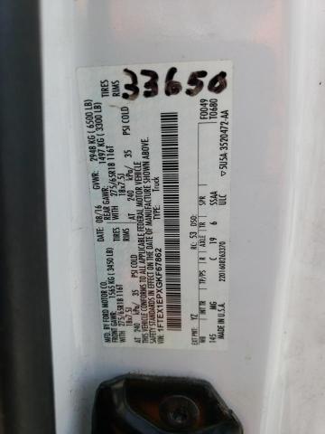 2016 Ford F150 Super Cab VIN: 1FTEX1EPXGKF67862 Lot: 50040594