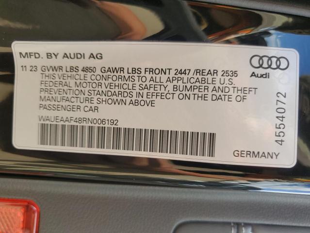 VIN WAUEAAF48RN006192 Audi A4 PREMIUM 2024 13