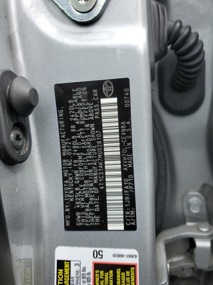 4T1C31AK7MU028107 2021 Toyota Camry Le