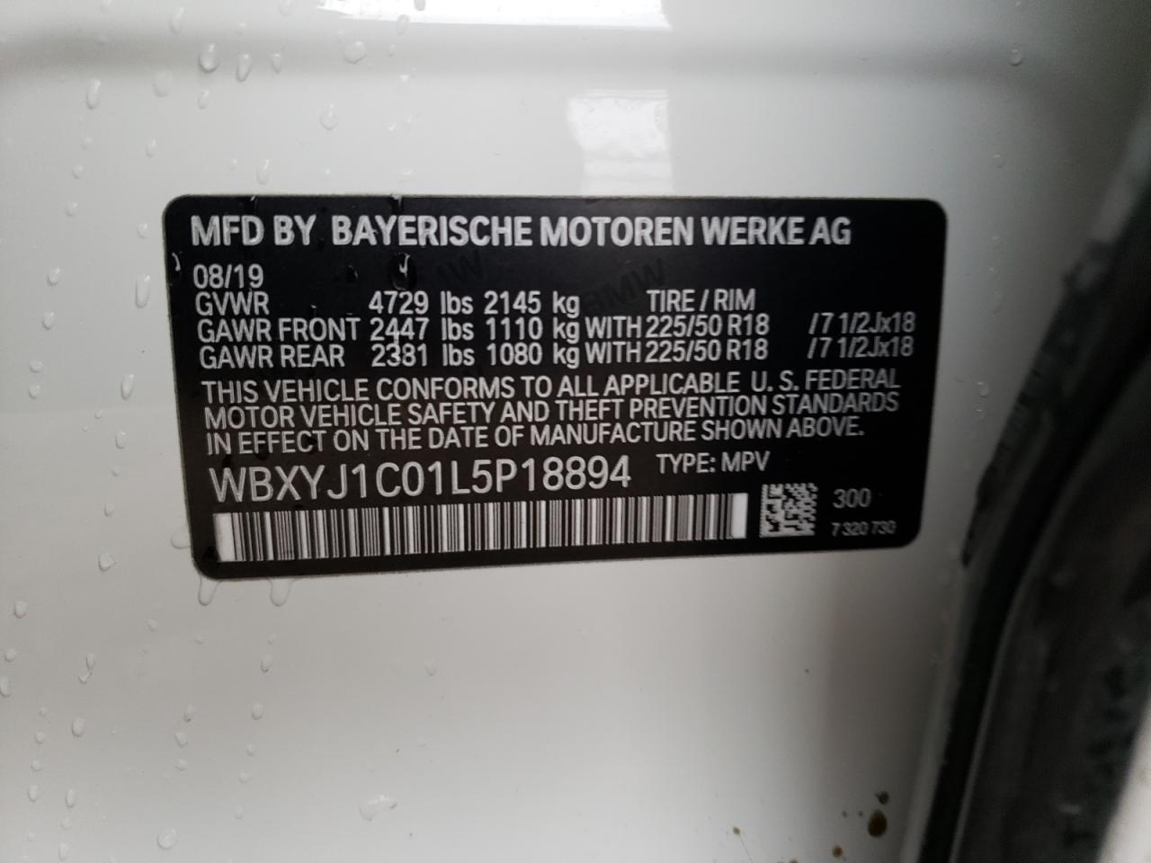 WBXYJ1C01L5P18894 2020 BMW X2 xDrive28I