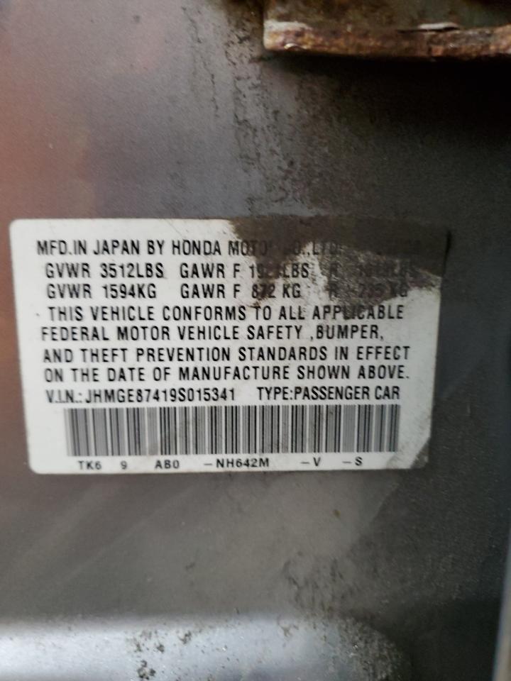 JHMGE87419S015341 2009 Honda Fit Sport