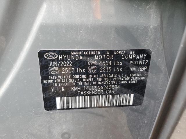 2022 Hyundai Sonata N Line VIN: KMHL14JC9NA243894 Lot: 50196904