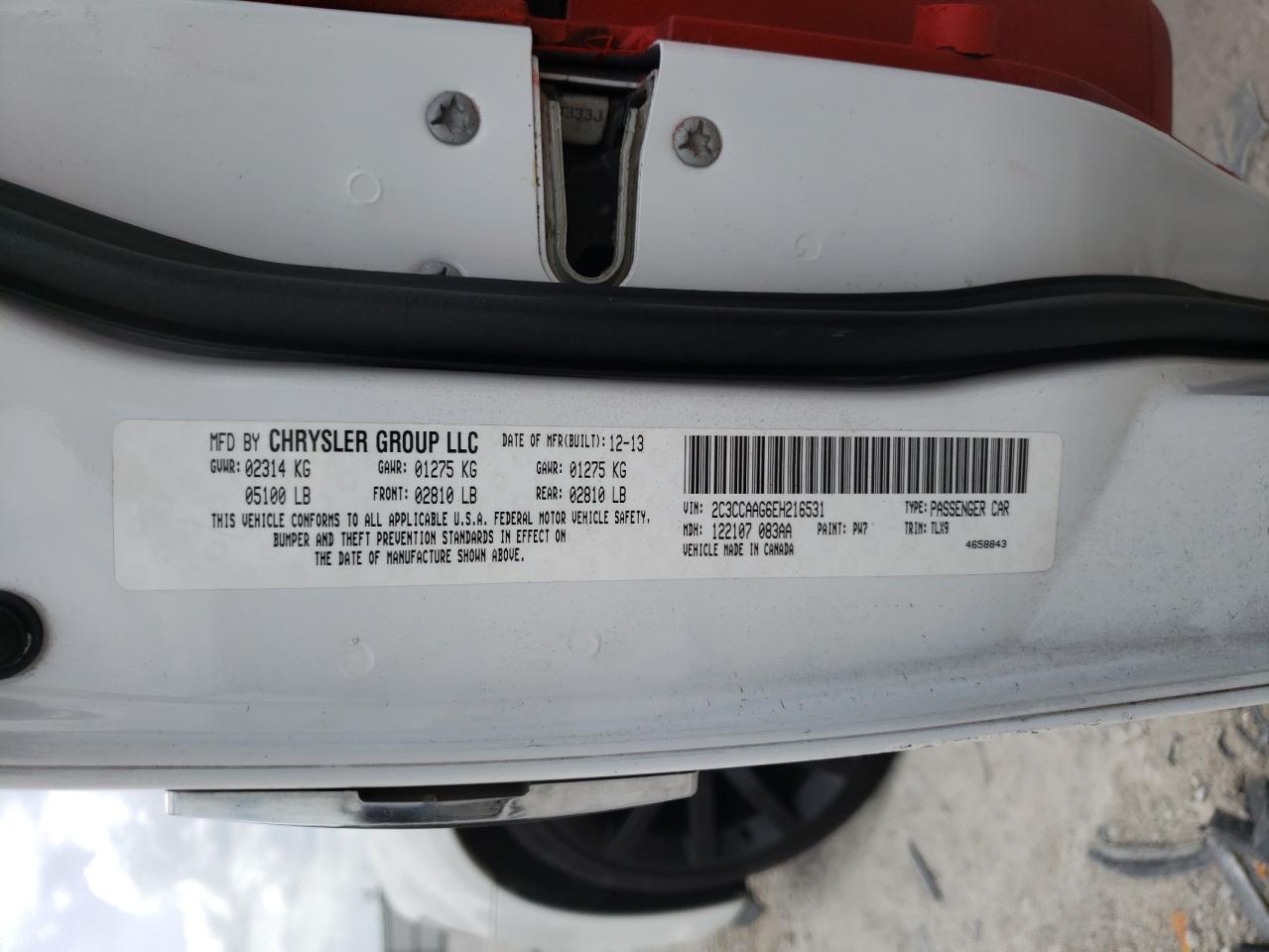 2C3CCAAG6EH216531 2014 Chrysler 300