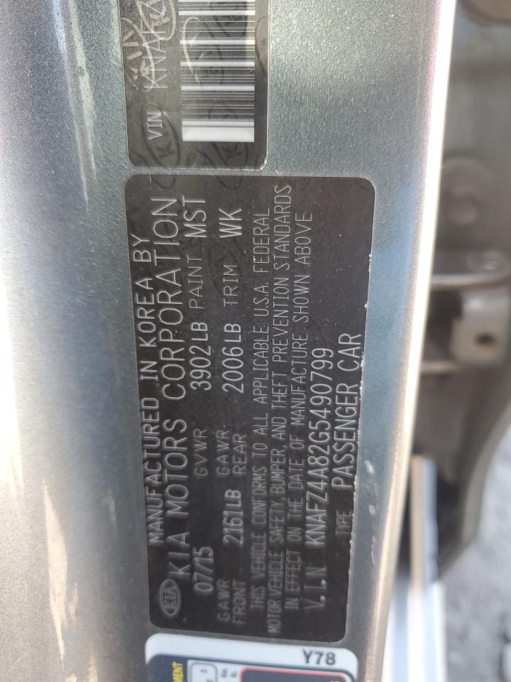 KNAFZ4A82G5490799 2016 Kia Forte Ex