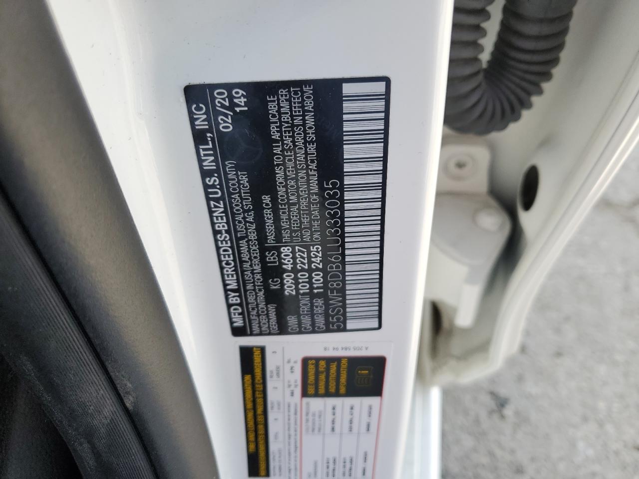 55SWF8DB6LU333035 2020 Mercedes-Benz C 300