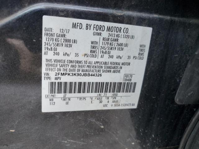 VIN 2FMPK3K90JBB44326 2018 FORD EDGE no.13