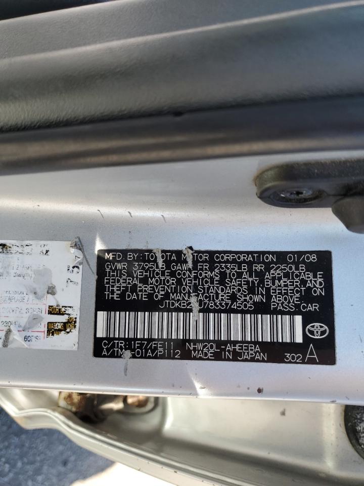 JTDKB20U783374505 2008 Toyota Prius