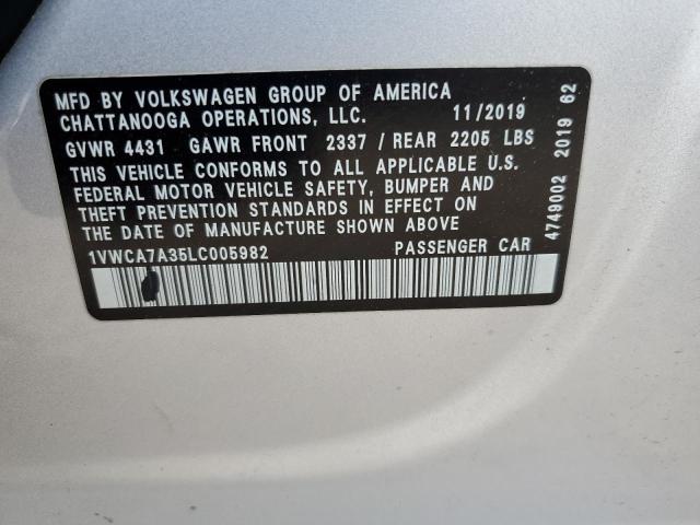 2020 Volkswagen Passat Sel VIN: 1VWCA7A35LC005982 Lot: 52374954