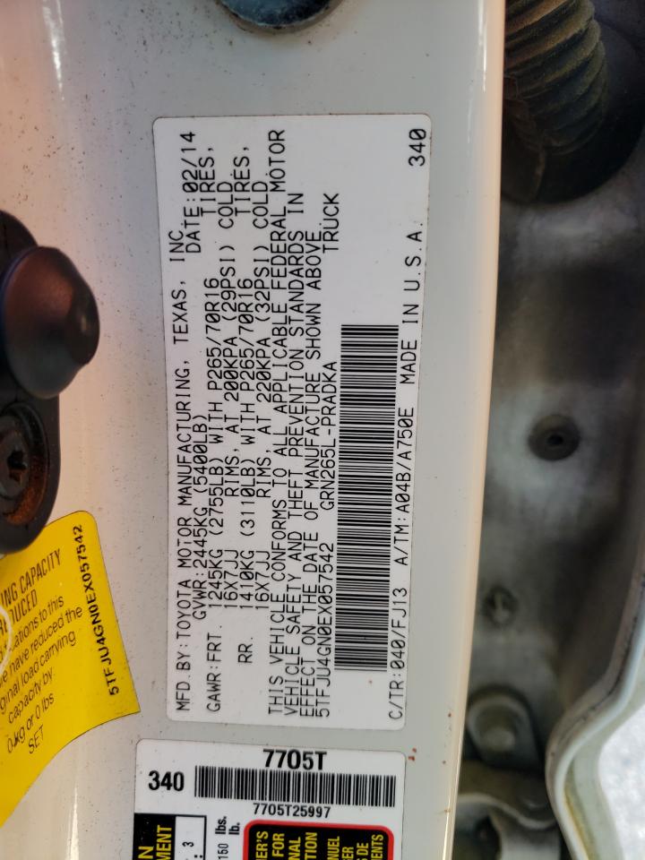 5TFJU4GN0EX057542 2014 Toyota Tacoma Double Cab Prerunner