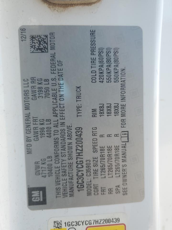 1GC3CYCG7HZ200439 CHEVROLET ALL Models 2017