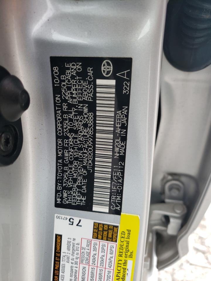 JTDKB20U997853888 2009 Toyota Prius