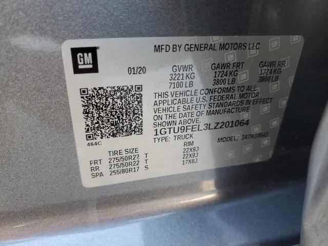 2020 GMC Sierra K1500 Denali VIN: 1GTU9FEL3LZ201064 Lot: 52922934