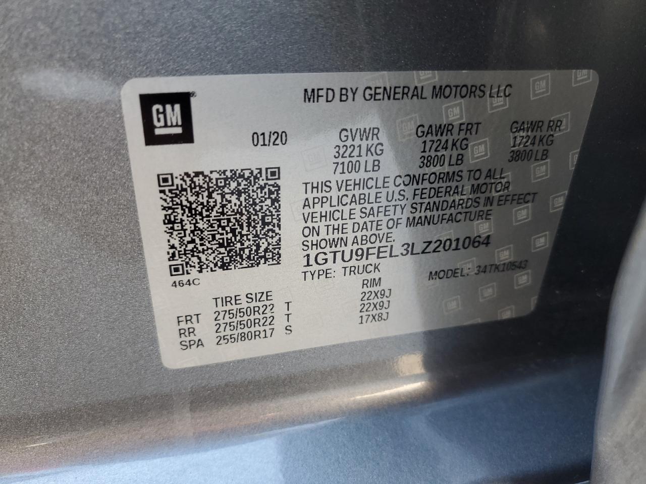 1GTU9FEL3LZ201064 2020 GMC Sierra K1500 Denali