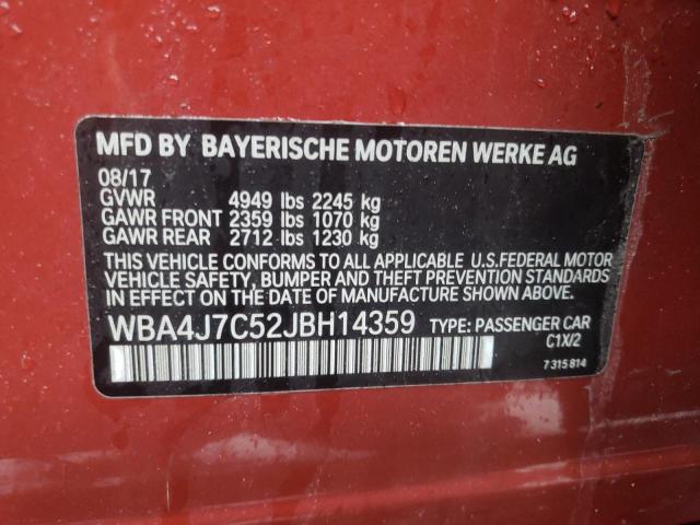 2018 BMW 440XI GRAN WBA4J7C52JBH14359