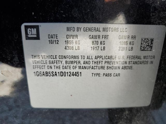 2013 Cadillac Ats Luxury VIN: 1G6AB5SA1D0124451 Lot: 52821134