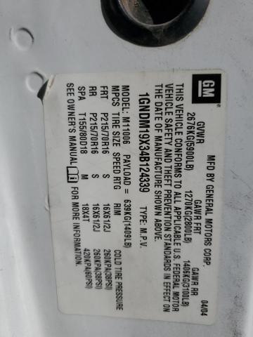 2004 Chevrolet Astro VIN: 1GNDM19X34B124339 Lot: 51838394