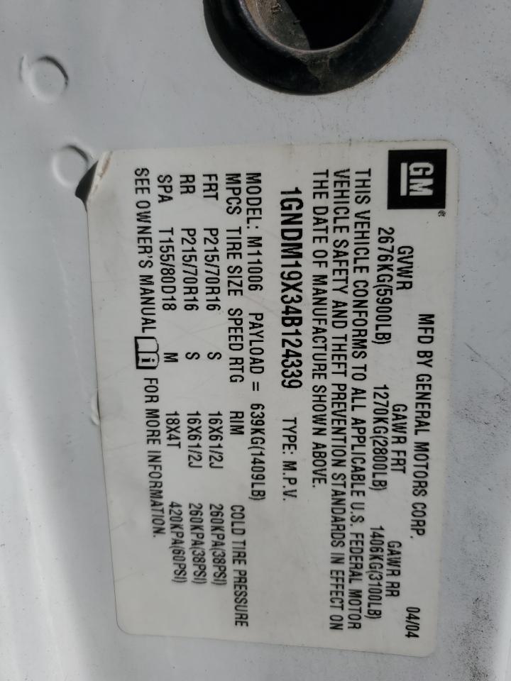 1GNDM19X34B124339 2004 Chevrolet Astro