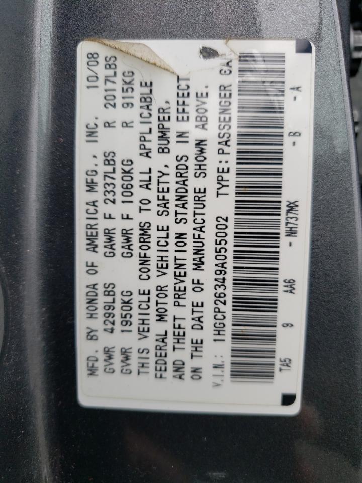 1HGCP26349A055002 2009 Honda Accord Lx