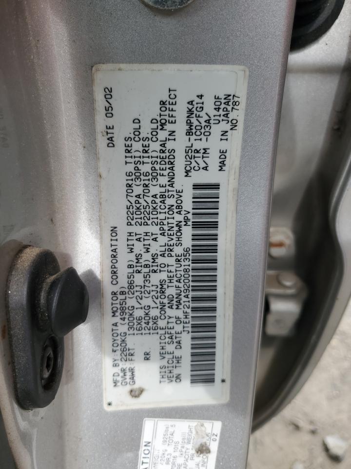 JTEHF21A920081356 2002 Toyota Highlander Limited