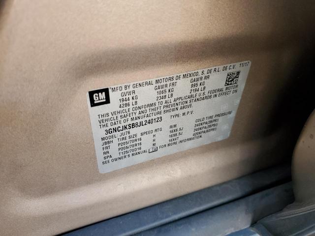 2018 Chevrolet Trax Ls VIN: 3GNCJKSB8JL240123 Lot: 51934744