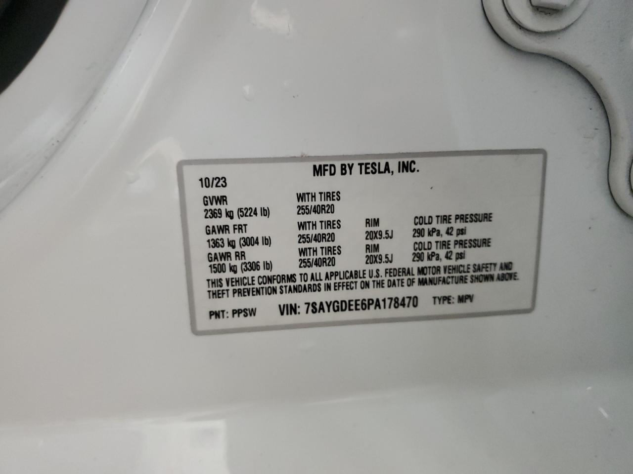 7SAYGDEE6PA178470 2023 Tesla Model Y