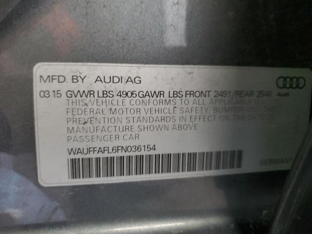 Lot #2475593926 2015 AUDI A4 PREMIUM salvage car