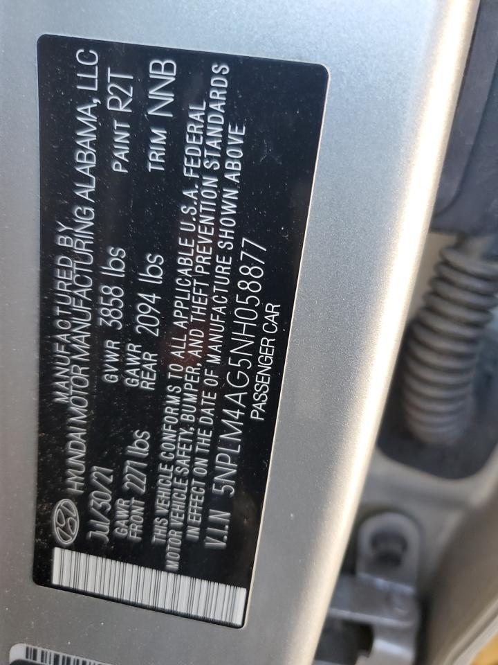 5NPLM4AG5NH05887 2022 Hyundai Elantra Sel