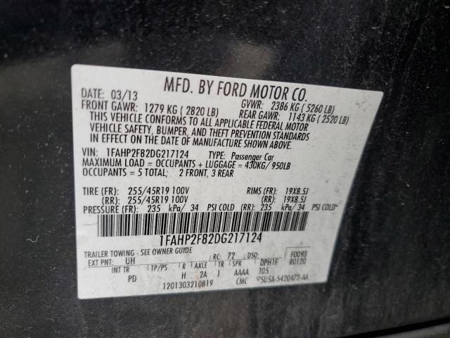 2013 Ford Taurus Limited VIN: 1FAHP2F82DG217124 Lot: 50400214