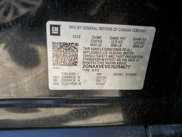 2018 Chevrolet Equinox Premier VIN: 2GNAXVEV0J6294677 Lot: 49373234