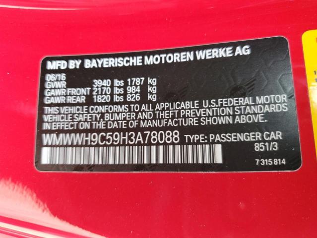 2017 MINI COOPER JOH WMWWH9C59H3A78088