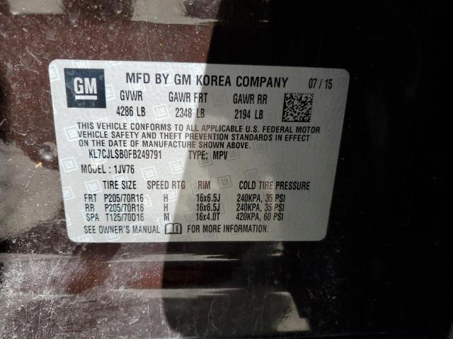 2015 CHEVROLET TRAX 1LT - KL7CJLSB0FB249791