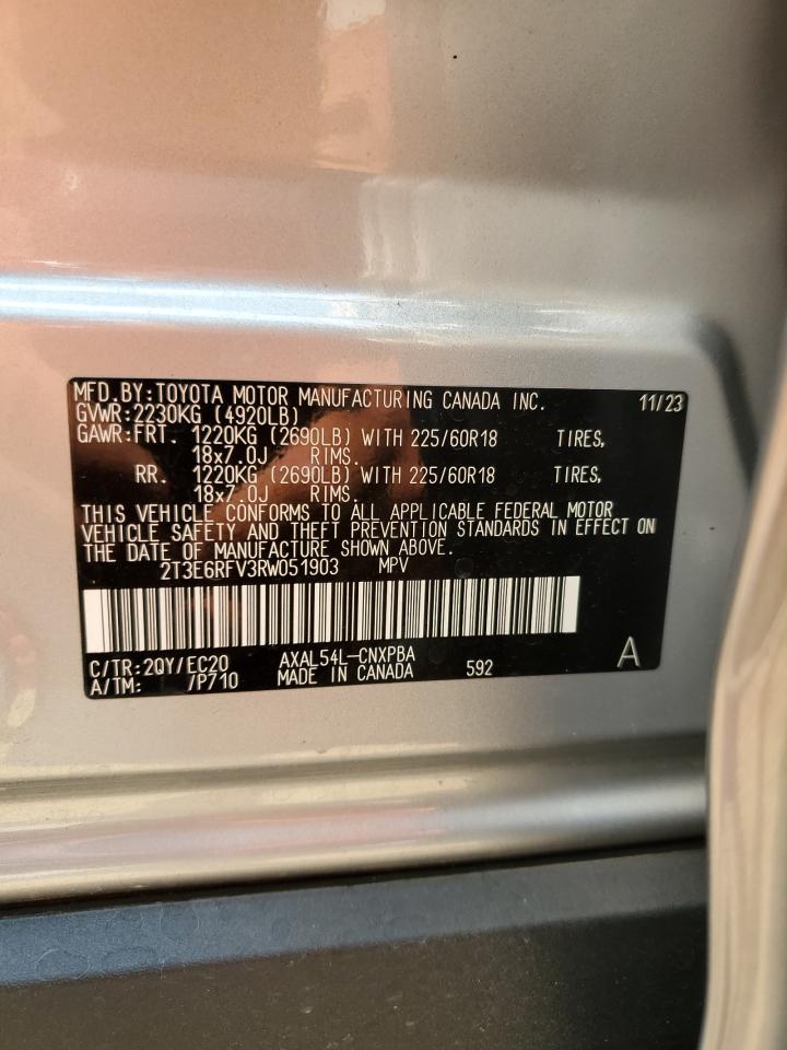 2T3E6RFV3RW051903 TOYOTA RAV4 2024