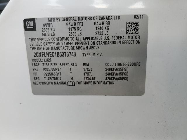 2011 Chevrolet Equinox Lt VIN: 2CNFLNEC1B6373748 Lot: 49992144