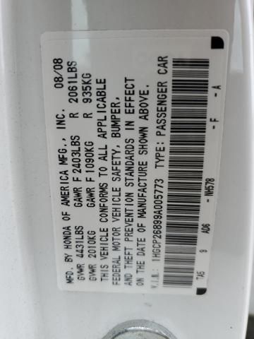 2009 Honda Accord Exl VIN: 1HGCP26899A005773 Lot: 50223594