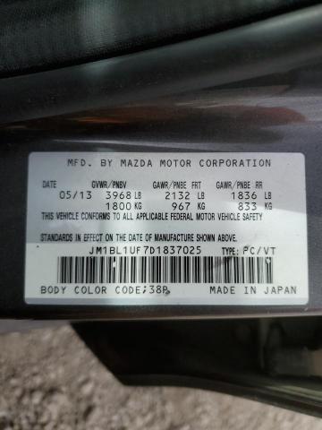 2013 Mazda 3 I VIN: JM1BL1UF7D1837025 Lot: 51933004