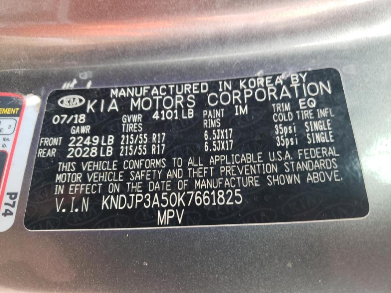 KNDJP3A50K7661825 2019 Kia Soul +