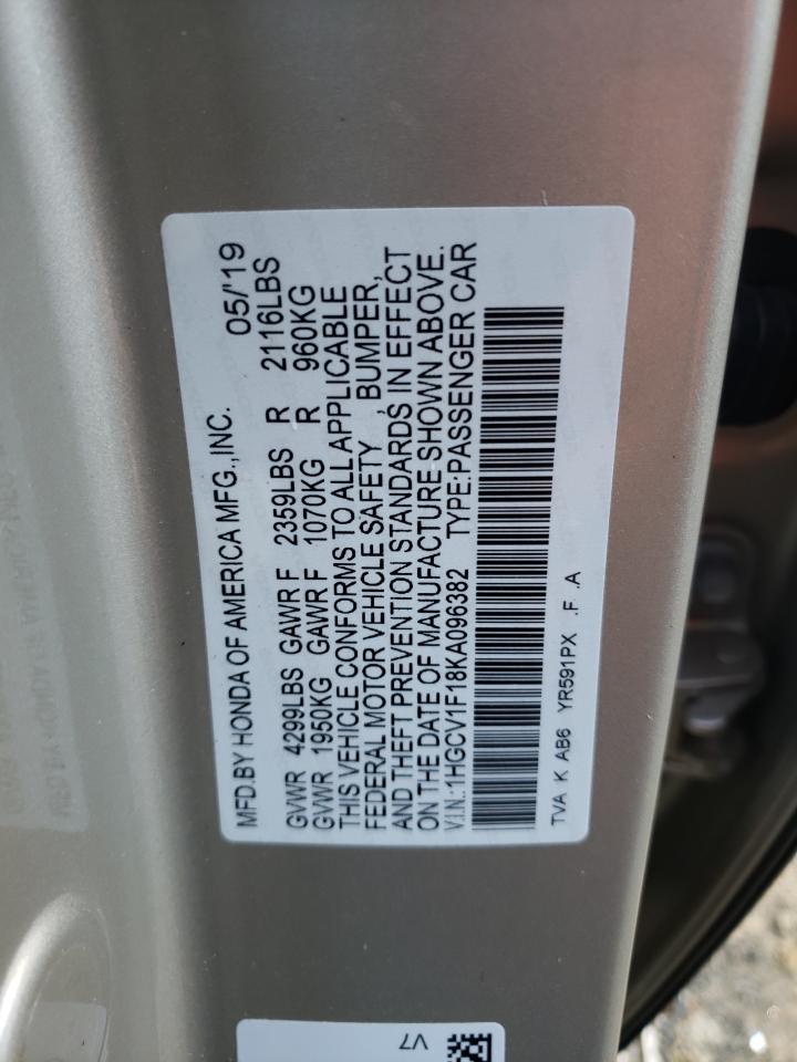 1HGCV1F18KA096382 2019 Honda Accord Lx