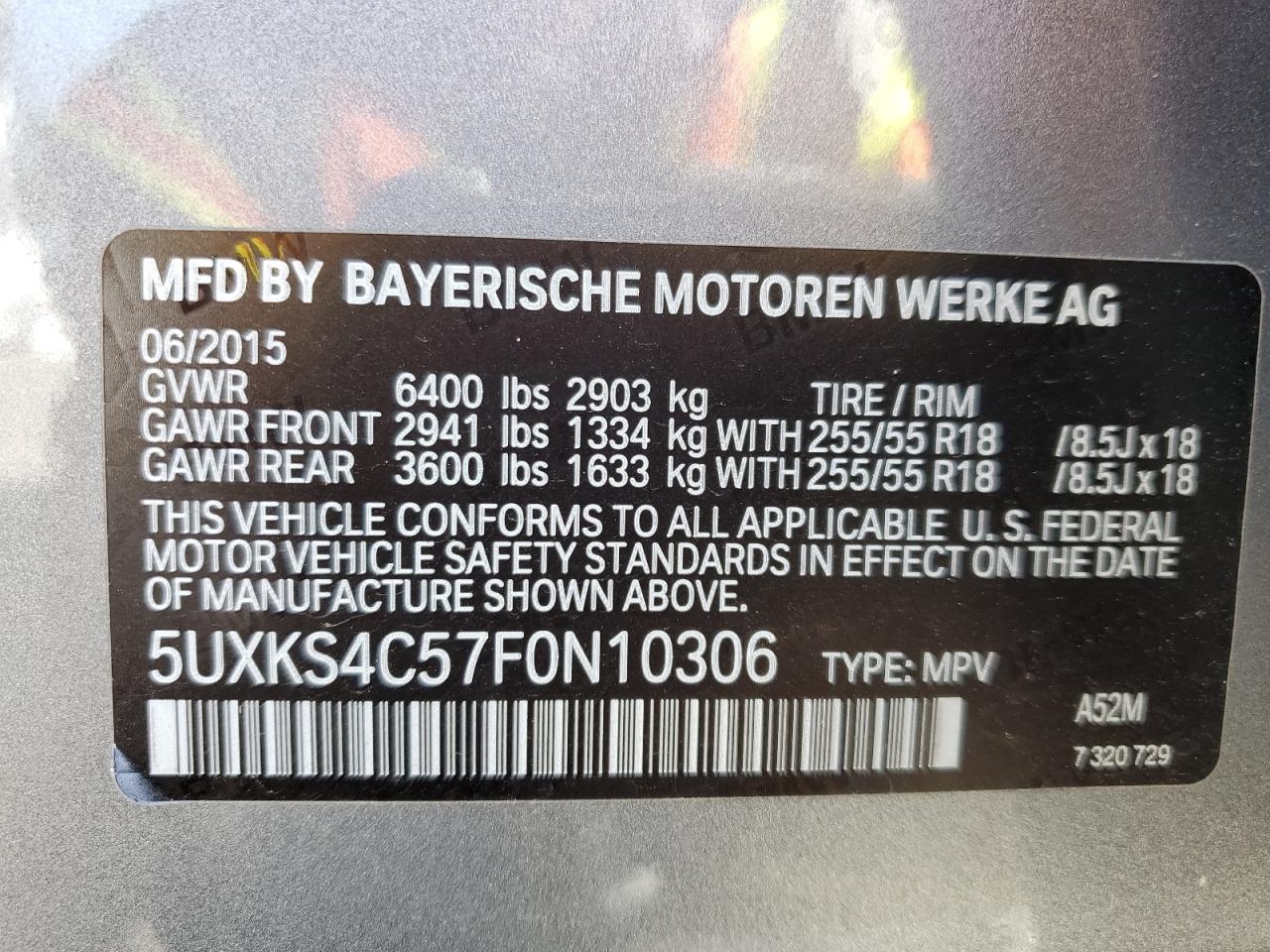 5UXKS4C57F0N10306 2015 BMW X5 xDrive35D