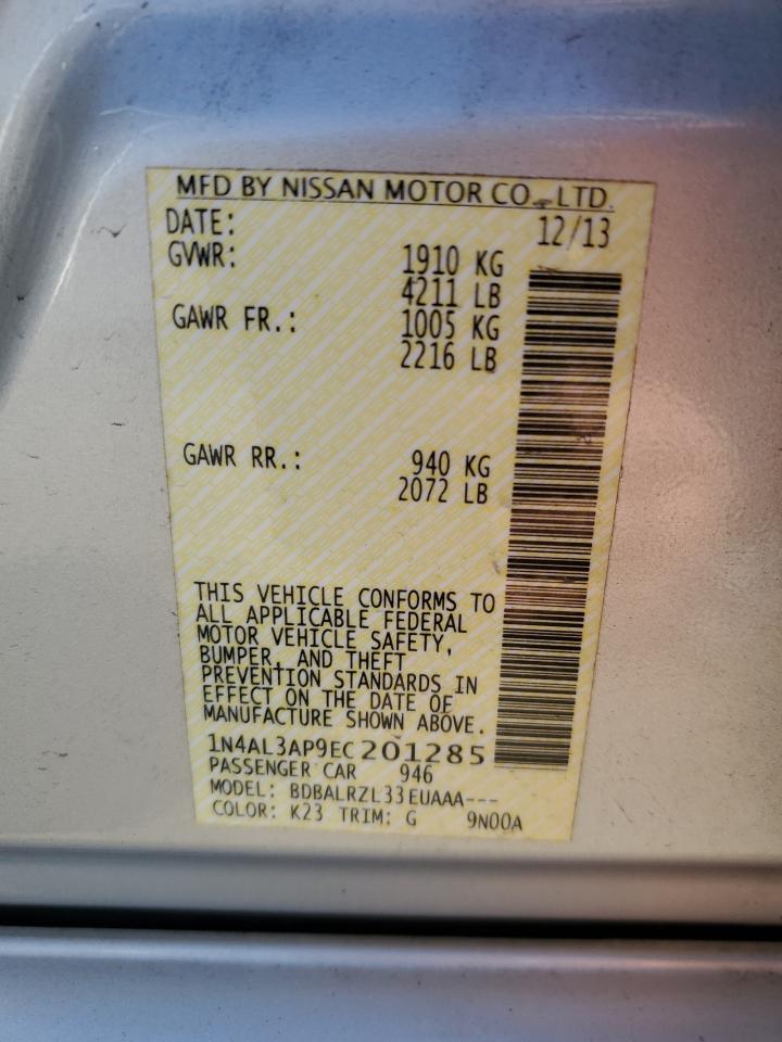 1N4AL3AP9EC201285 2014 Nissan Altima 2.5