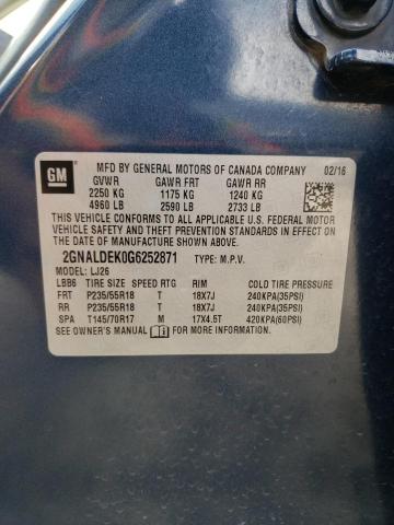 2016 CHEVROLET EQUINOX LT - 2GNALDEK0G6252871